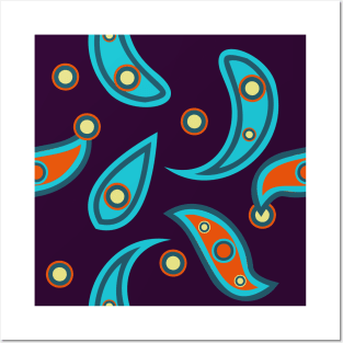 abstract seamless floral pattern exotic shapes Posters and Art